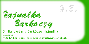 hajnalka barkoczy business card